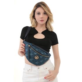 Beverly Hills Polo Club 05BHPC8034 Denim Kanvas Fermuarlı Kadın Bel Çantası
