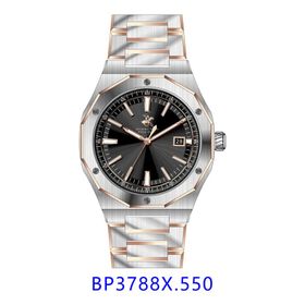 Beverly Hills Polo Club BP3788X.550 Gümüş Siyah Rose Erkek Kol Saati
