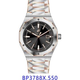 Beverly Hills Polo Club BP3788X.550 Gümüş Siyah Rose Erkek Kol Saati