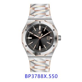 Beverly Hills Polo Club BP3788X.550 Gümüş Siyah Rose Erkek Kol Saati