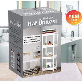 Beyaz 4 Katlı Çok Amaçlı Raf Ünitesi