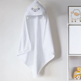 Beyaz 75x75 cm Kundak Bebek Banyo Havlusu