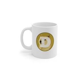Beyaz Dogecoin Baskılı Kupa