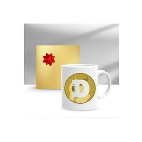 Beyaz Dogecoin Baskılı Kupa