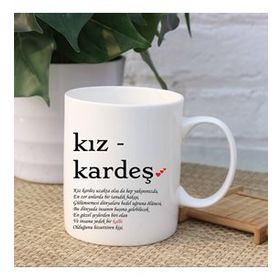 Beyaz Kız Kardeş Kelime Anlamı Baskılı Kupa
