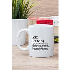 Beyaz Kız Kardeş Kelime Anlamı Baskılı Kupa