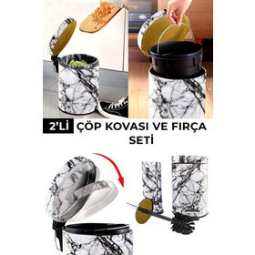 Beyaz Pedallı 5 Litre Çöp Kovası
