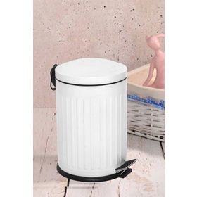 Beyaz Pedallı 5 Litre Çöp Kovası