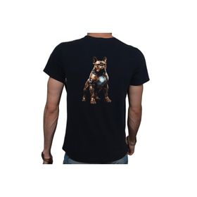 Beyaz Penguen Bulldog Siyah Erkek T-shirt