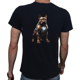 Beyaz Penguen Bulldog Siyah Erkek T-shirt