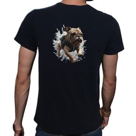Beyaz Penguen Bulldog Siyah Erkek T-shirt