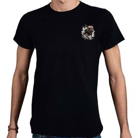 Beyaz Penguen Bulldog Siyah Erkek T-shirt