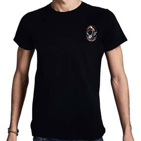 Beyaz Penguen Elip Guitar Siyah Penye Basic Erkek T-shirt