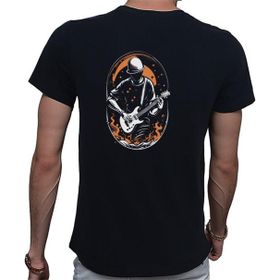 Beyaz Penguen Elip Guitar Siyah Penye Basic Erkek T-shirt