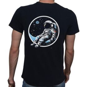 Beyaz Penguen Man On The Moon Siyah Penye Basic Erkek Tişört