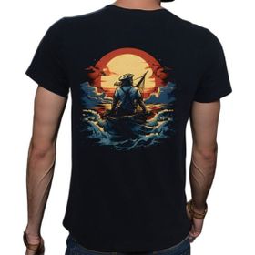 Beyaz Penguen Sailor Siyah Penye Basic Erkek T-shirt
