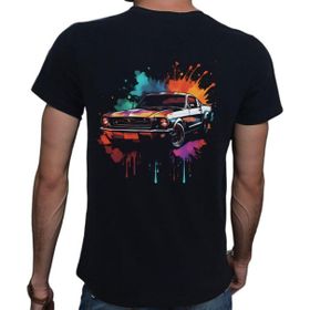 Beyaz Penguen Splash Car Siyah Penye Basic Erkek Tişört