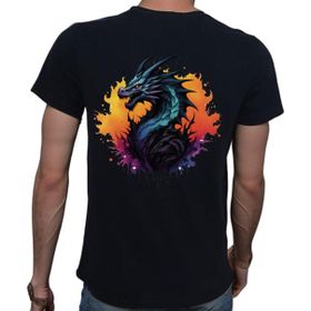 Beyaz Penguen Splash Dragon Siyah Penye Basic Erkek Tişört