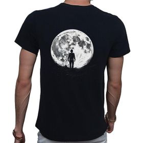 Beyaz Penguen To The Moon And Back Siyah Penye Basic Erkek Tişört