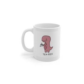 Beyaz Tea Rex Baskılı Kupa