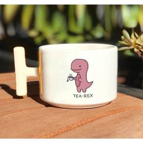 Beyaz Tea Rex Baskılı Kupa