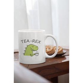 Beyaz Tea Rex Baskılı Kupa