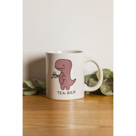 Beyaz Tea Rex Baskılı Kupa