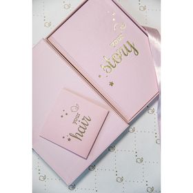 BeyazBirKutu Your Story Baby Journal Kutulu Set Anne ve Bebek Günlüğü Pembe Anı Defteri