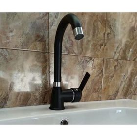 BeyazSu SYH-103 Mix Mat Siyah Krom Kısa Kuğu Lavabo Bataryası