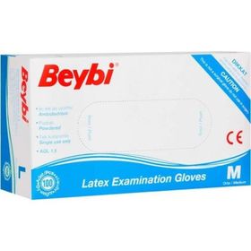 Beybi 100'lü Lateks Pudralı Muayene Eldiveni