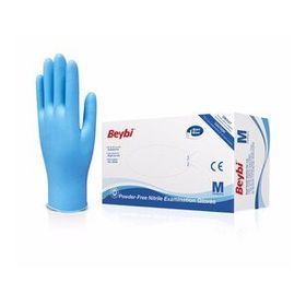 Beybi 100'lü Paket Pudrasız Nitril Mavi M Medium Beden Muayene Eldiven