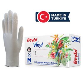 Beybi 100'lük Kutu Pudralı Lateks Muayene Eldiveni