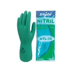 Beybi 33 cm Korun Yeşil Nitril Kimyasal Eldiven