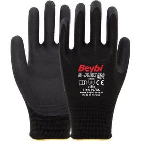 Beybi B-Flex120 Siyah Micro Köpük Nitril 8 Beden 12 Çift İş Eldiveni