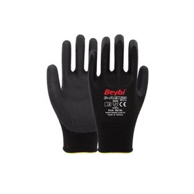 Beybi B-Flex120 Siyah Micro Köpük Nitril 8 Beden 12 Çift İş Eldiveni