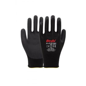 Beybi B-Flex120 Siyah Micro Köpük Nitril 8 Beden 12 Çift İş Eldiveni