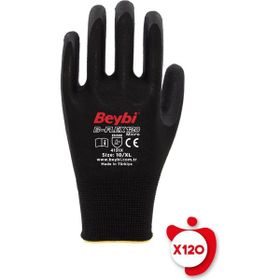 Beybi B-Flex120 Siyah Micro Köpük Nitril 9 Beden 120 Çift İş Eldiveni