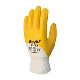 Beybi EL-K2 No:9 Sarı Nitril Pamuk Eldiven