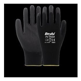 Beybi EN388 3121X 7 Beden 12'li Paket Poliüretan Kaplı Pu Touch Siyah Montaj Eldiven