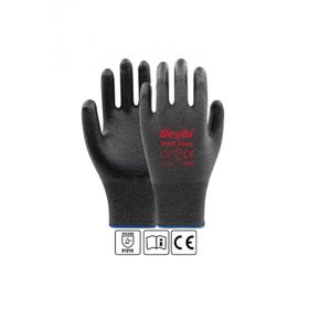 Beybi EN388 3121X Gri-Siyah 12'li Paket PN7 Flex 9 Beden Nitril Kaplı Naylon Örme Eldiven