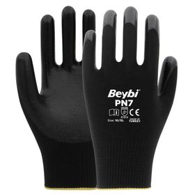 Beybi EN388 3131X 12'li Paket Nitril Poly PN7 10 Beden Siyah Eldiven