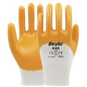 Beybi K40 Nitril Kaplı Pamuk ve Polyester Örgü Eldiven