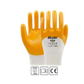 Beybi K40 Nitril Kaplı Pamuk ve Polyester Örgü Eldiven