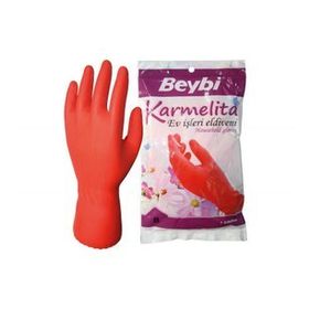 Beybi Karmelita 8.5 Numara 25'li Paket Gıdaya Uygundur Kaymayı Önleyici Pütürlü Bulaşık Eldiveni
