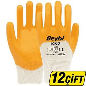 Beybi KN2 Sarı No 9 12 Çift Nitril Eldiven