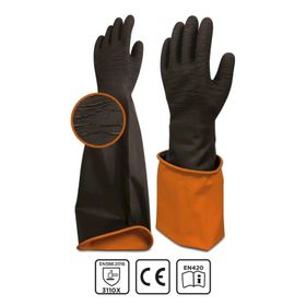 Beybi Korun Tırtıklı 45 cm Uzun Siyah İş Eldiveni