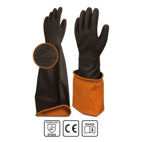 Beybi Korun Tırtıklı 45 cm Uzun Siyah Koli İş Eldiveni