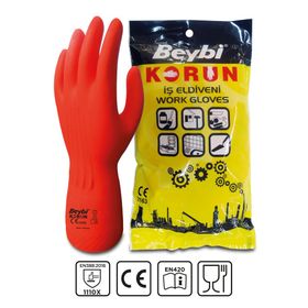 Beybi Korun Tırtıklı 45 cm Uzun Siyah Koli İş Eldiveni