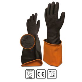 Beybi Korun Tırtıklı 45 cm Uzun Siyah Koli İş Eldiveni
