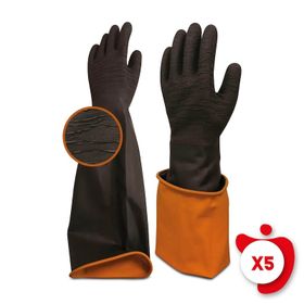 Beybi Korun Tırtıklı 60 cm 5 Paket Uzun Siyah İş Eldiveni